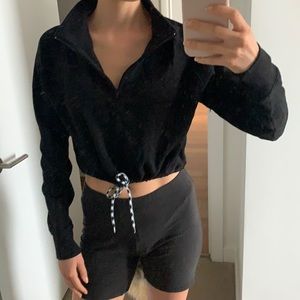 Forever 21 1/4 zip up black sweater size small NWT